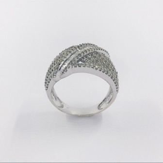 Anillo en oro blanco 18kt con brillantes