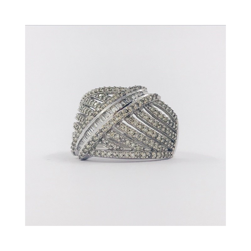 Anillo en oro blanco 18kt con brillantes