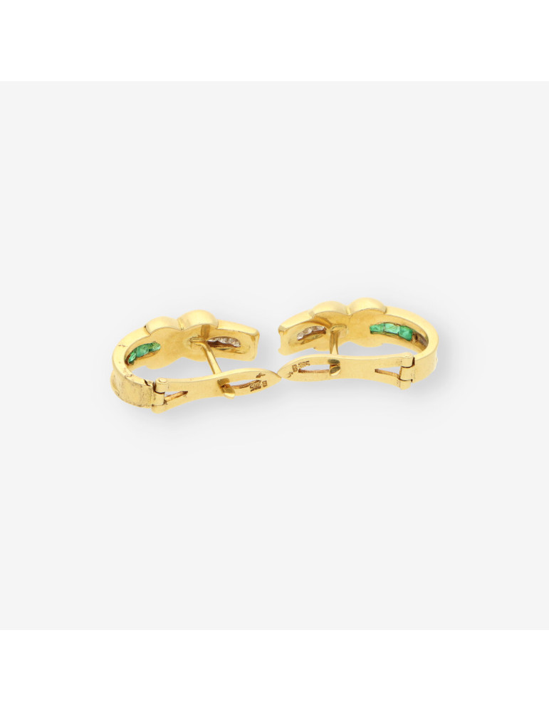 Pendientes esmeralda oro y brillantes
