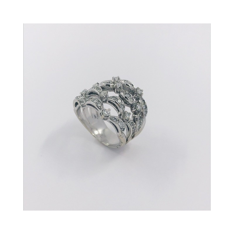 Anillo en oro blanco 18kt con brillantes