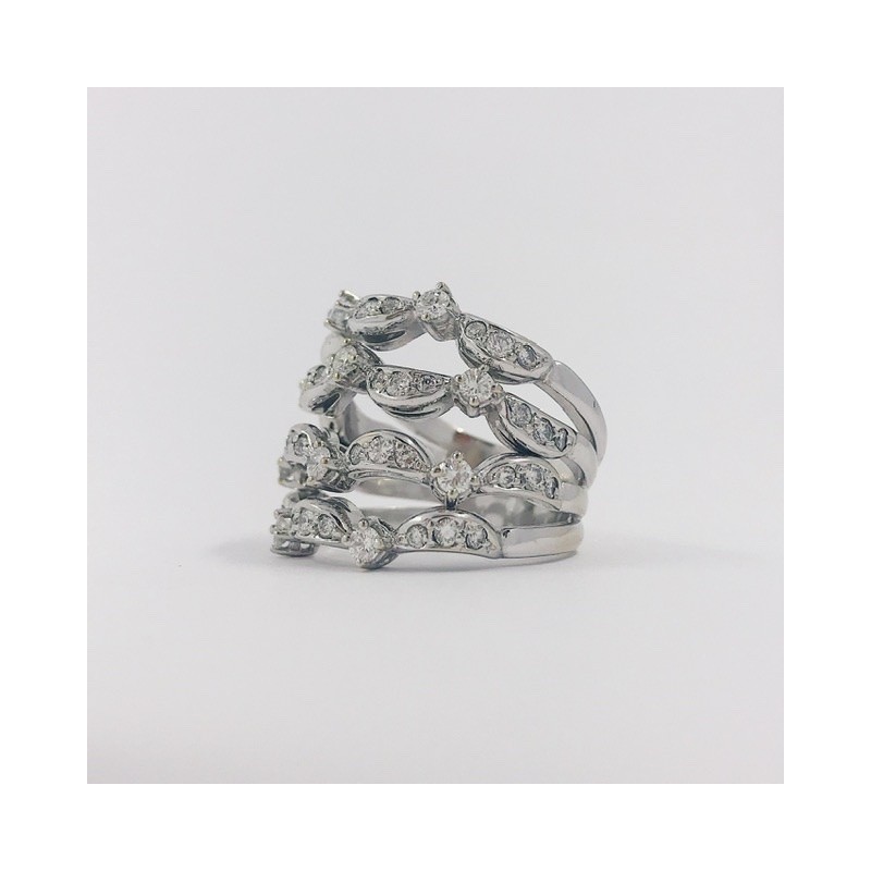 Anillo en oro blanco 18kt con brillantes