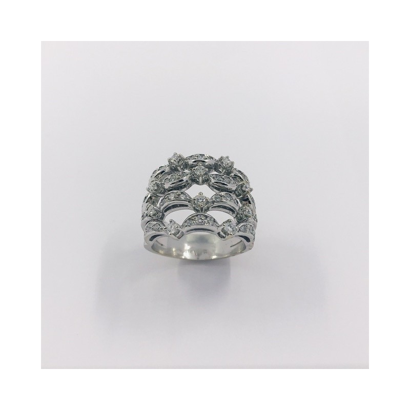 Anillo en oro blanco 18kt con brillantes