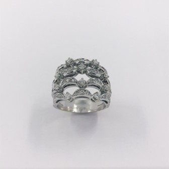 Anillo en oro blanco 18kt con brillantes