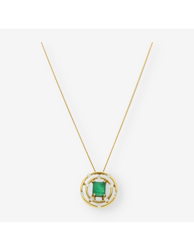 Gargantilla Esmeralda oro y brillantes