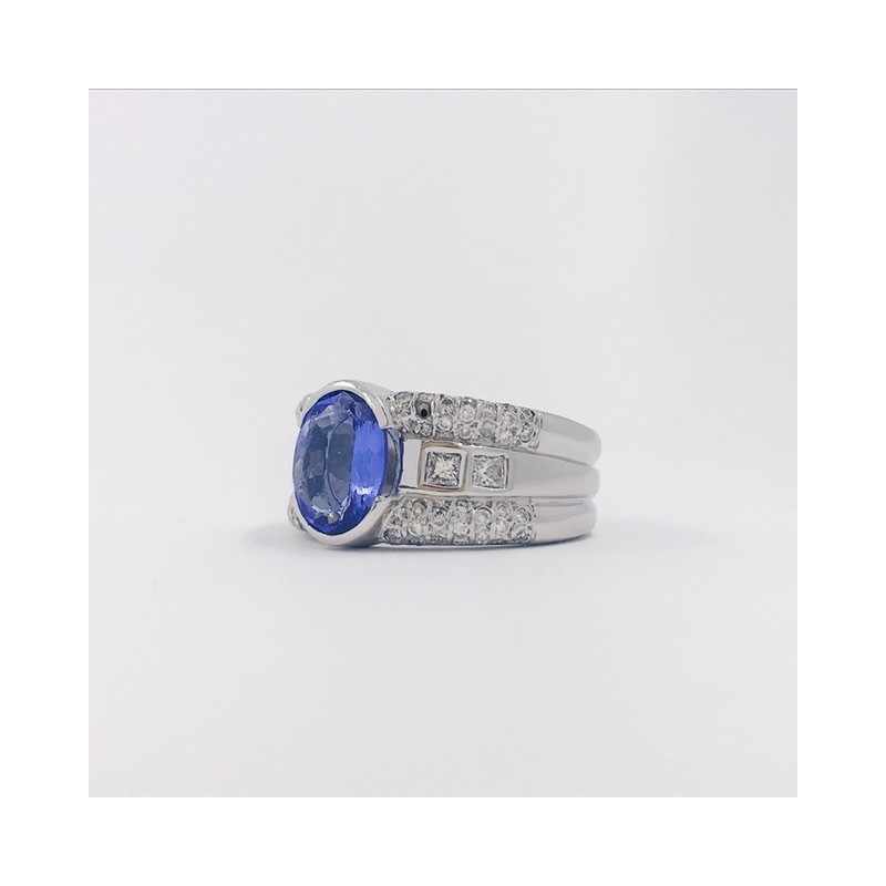 Anillo en oro blanco 18kt con brillantes