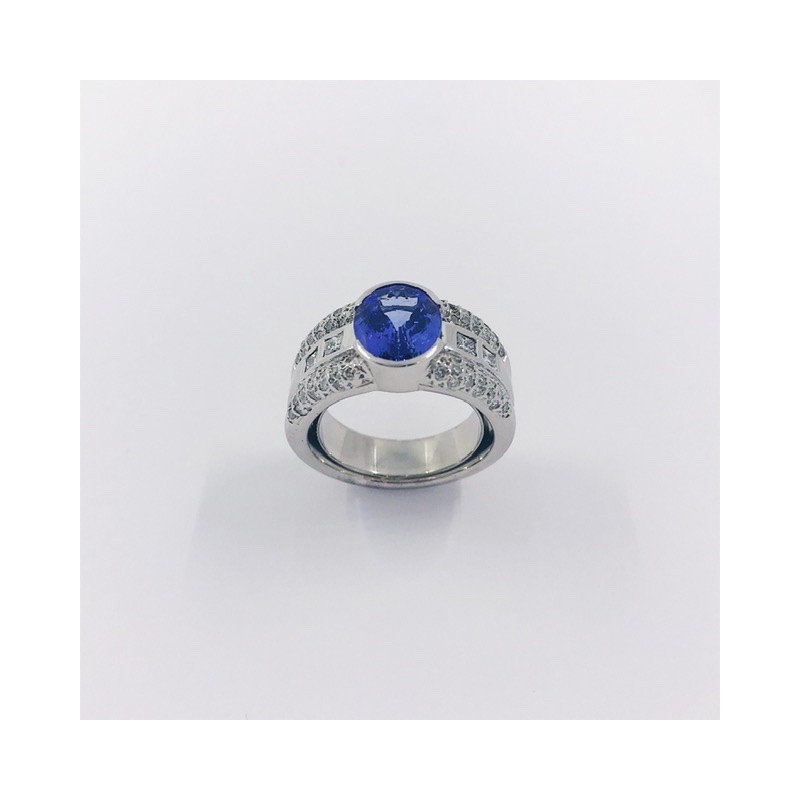 Anillo en oro blanco 18kt con brillantes