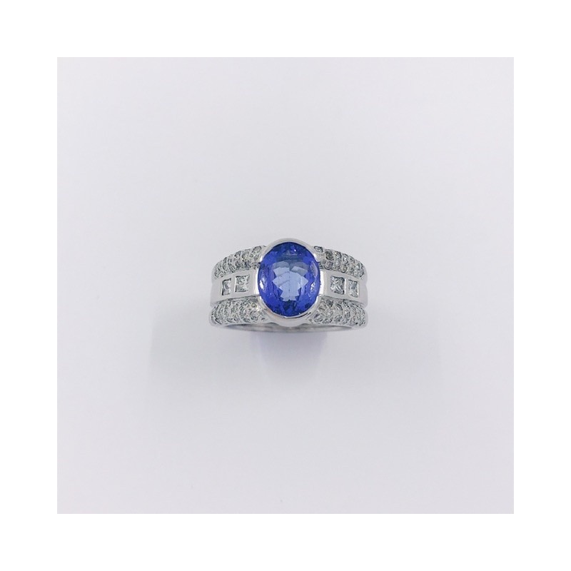 Anillo en oro blanco 18kt con brillantes