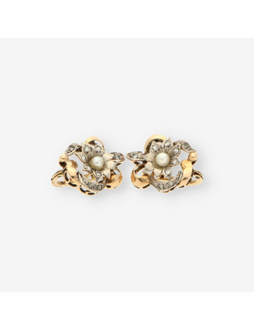 Pendientes vintage oro y perla