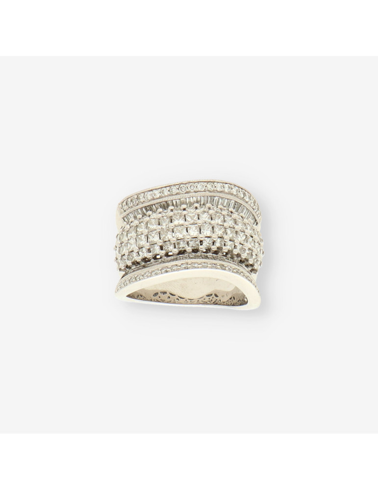 Anillo oro blanco y brillantes