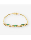 Pulsera Esmeralda oro y brillantes