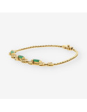 Pulsera Esmeralda oro y brillantes