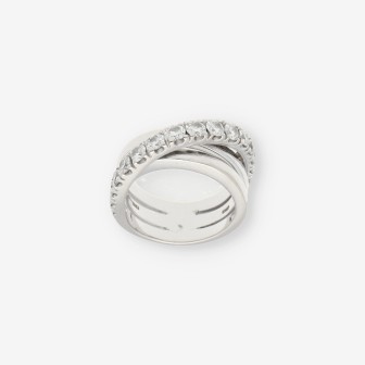 Anillo en oro blanco 18kt con brillantes