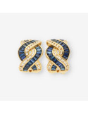 Pendientes oro, zafiro y brillantes