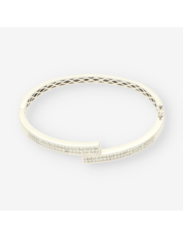 Esclava oro blanco y brillantes