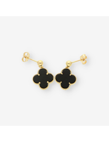 Pendientes oro y p. negra
