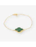 Pulsera oro y colgantes p. verde