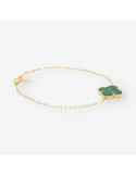 Pulsera oro y colgantes p. verde