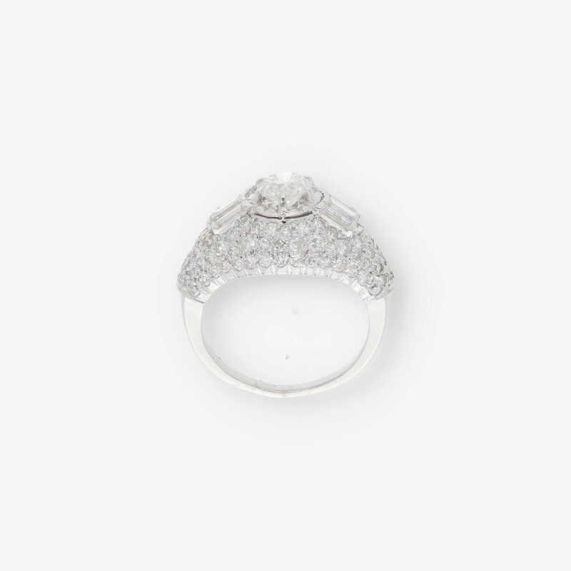 Anillo en oro blanco 18kt con brillantes
