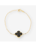 Pulsera oro y colgantes p. negra
