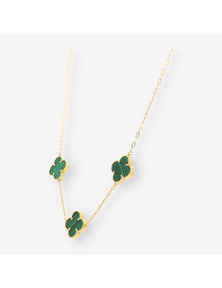 Gargantilla  oro y colgantes p. verde