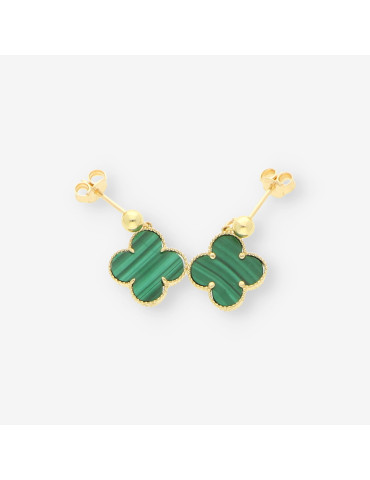 Pendientes oro y p. verde