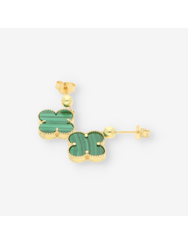Pendientes oro y p. verde