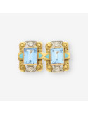 Pendientes Vintage oro, esmalte y p.azul