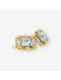 Pendientes Vintage oro, esmalte y p.azul