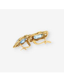 Pendientes Vintage oro, esmalte y p.azul