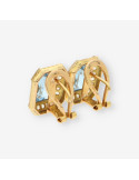Pendientes vintage oro p.azul y diamante