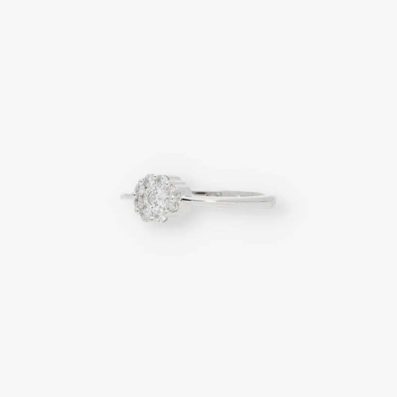 Anillo en oro blanco 18kt con brillantes