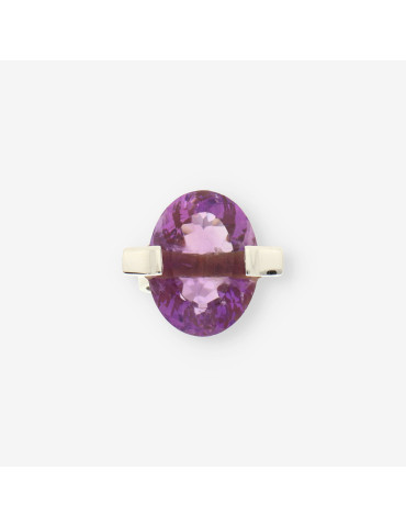 Anillo oro blanco y piedra lila