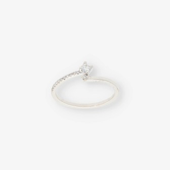 Anillo en oro blanco 18kt con brillantes