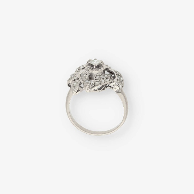 Anillo en oro blanco 18kt con brillantes