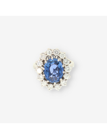 Anillo oro bl.zafiro y bri aprox.1,3 Qt