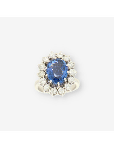 Anillo oro bl.zafiro y bri aprox.1,3 Qt