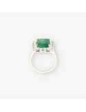 Anillo oro bl. esm. y bri aprox.1,15 Qt.