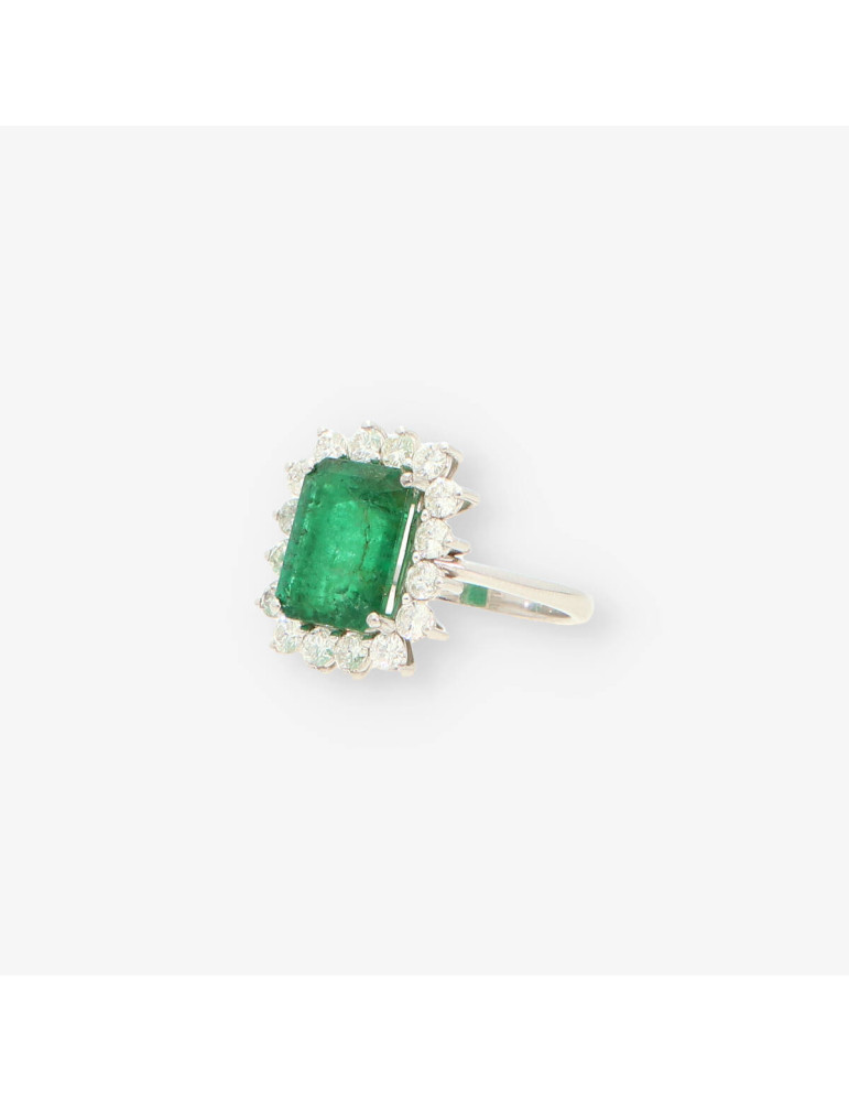 Anillo oro bl. esm. y bri aprox.1,15 Qt.