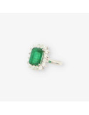 Anillo oro bl. esm. y bri aprox.1,15 Qt.