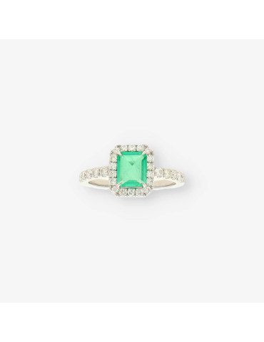 Anillo oro bl. esm. y bri aprox.0,50 Qt.