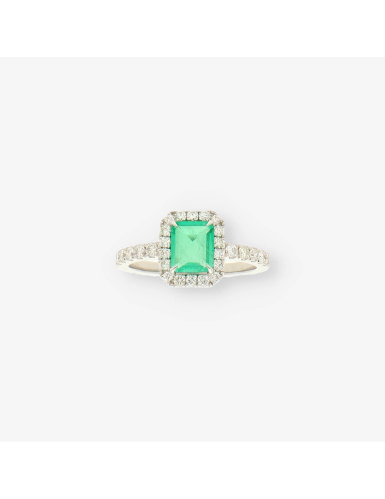 Anillo oro bl. esm. y bri aprox.0,50 Qt.