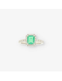 Anillo oro bl. esm. y bri aprox.0,50 Qt.