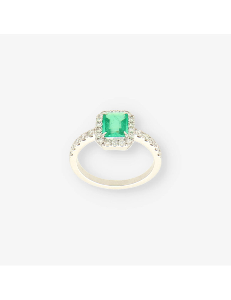 Anillo oro bl. esm. y bri aprox.0,50 Qt.
