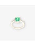 Anillo oro bl. esm. y bri aprox.0,50 Qt.