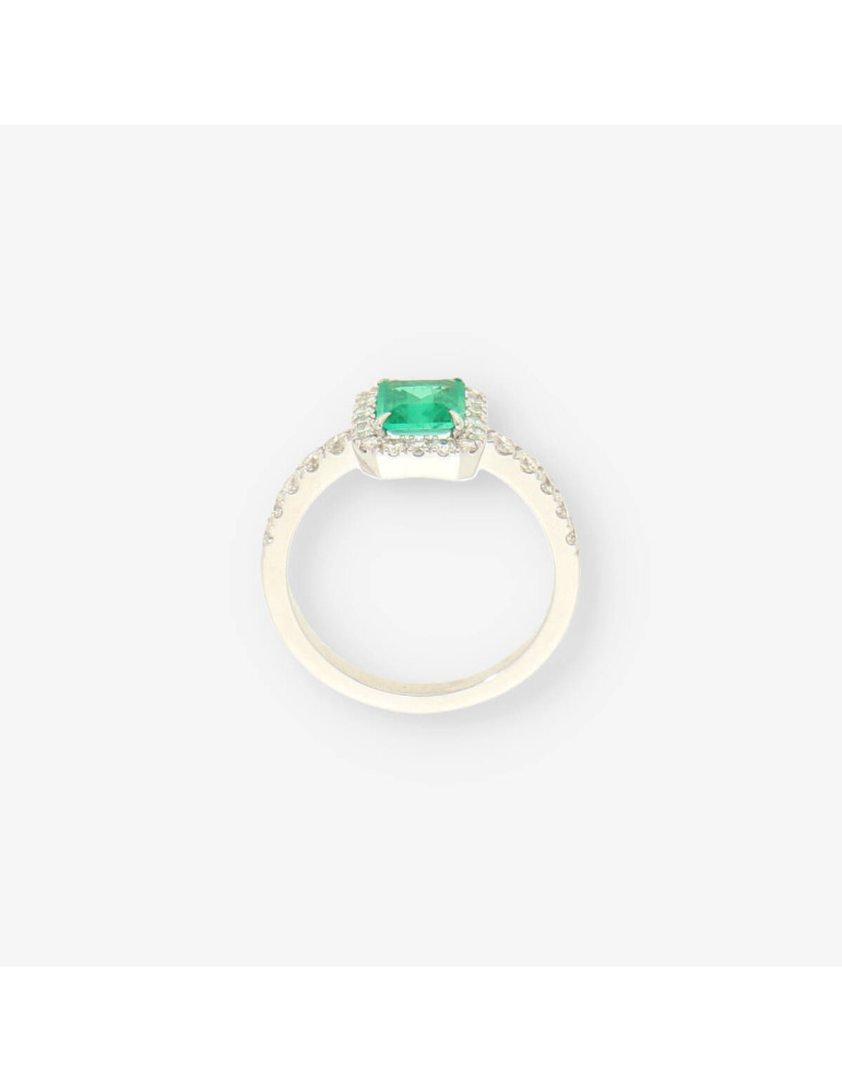 Anillo oro bl. esm. y bri aprox.0,50 Qt.