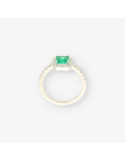 Anillo oro bl. esm. y bri aprox.0,50 Qt.