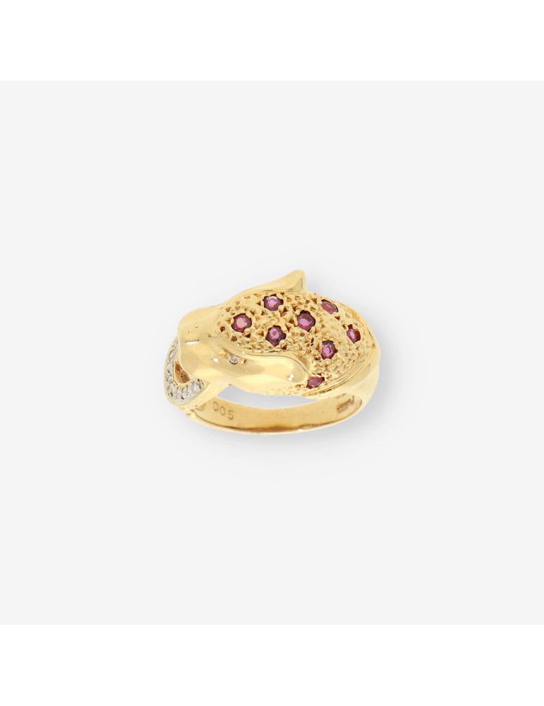 Anillo pantera oro