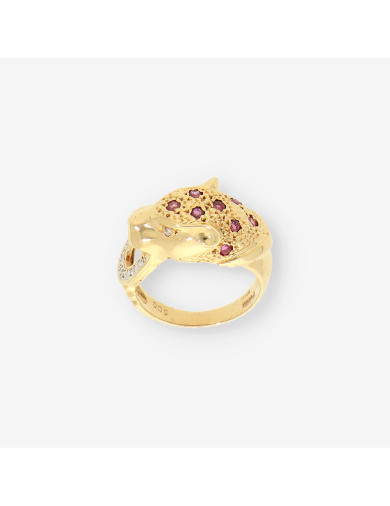 Anillo pantera oro