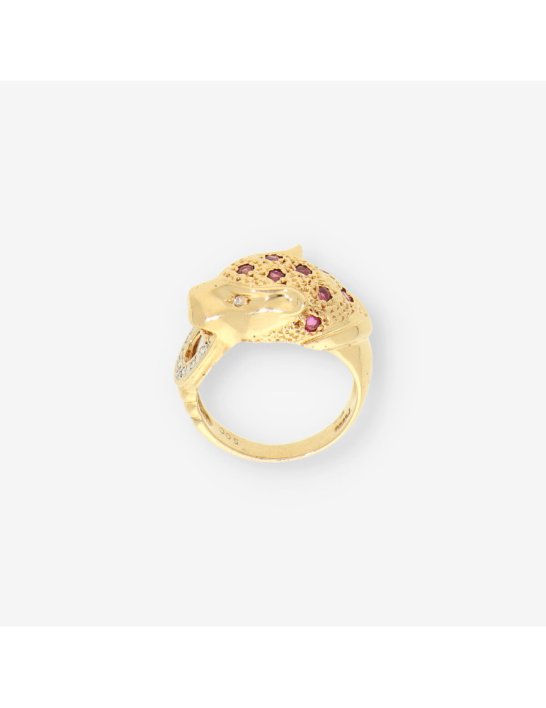 Anillo pantera oro