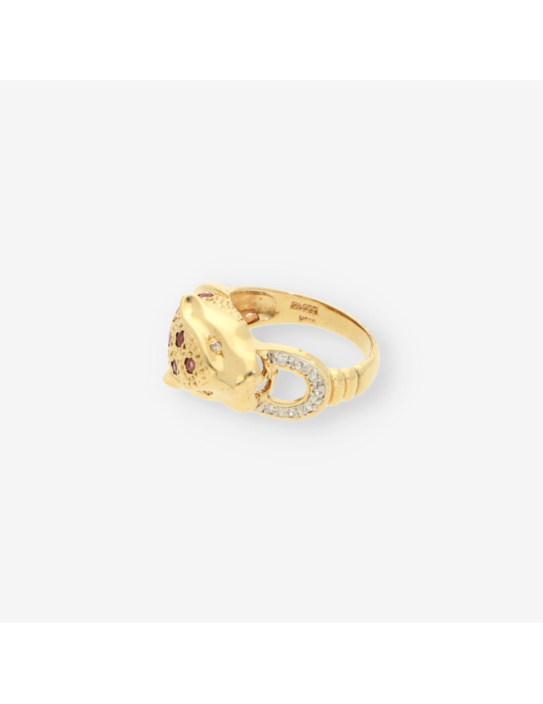 Anillo pantera oro